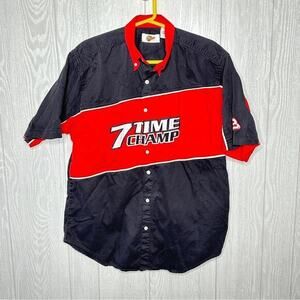 Dale Earnhardt 7 time Champ Garage button‎ down shirt size M Vintage Nascar